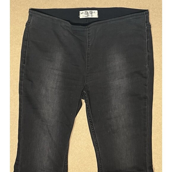 We The Free People Size 31 Flare Jeans Black Stretch Pull On - Picture 13 of 13